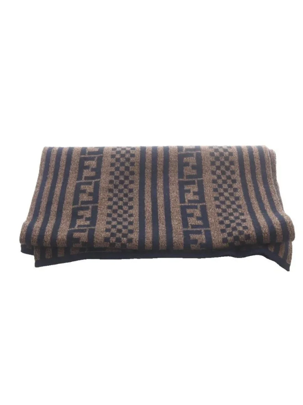 Fendi Scarf Zucca Pattern All Over Brown Black
